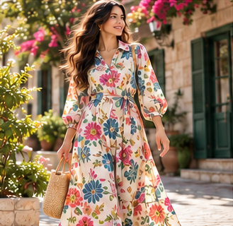 فستان بنقشة زهور، نقشة زهور